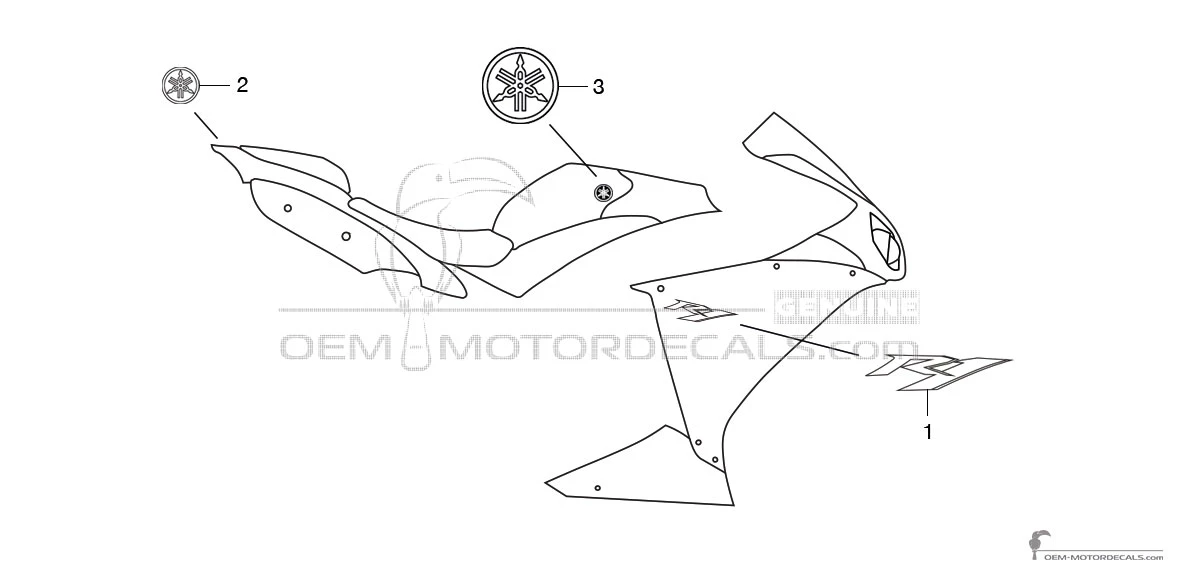 Naklejki do Yamaha YZF R1 2011 - Czarny • Yamaha Naklejki OEM