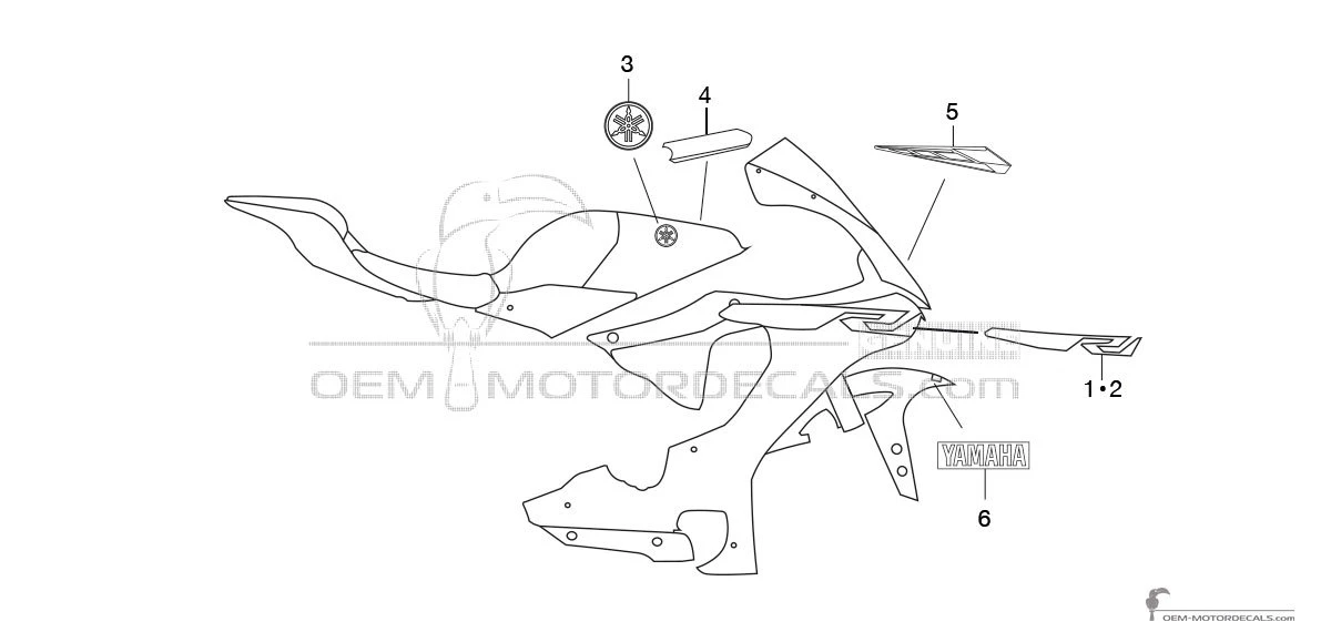 Adesivi per Yamaha YZF R1 2019 - Blu • Yamaha Adesivi OEM