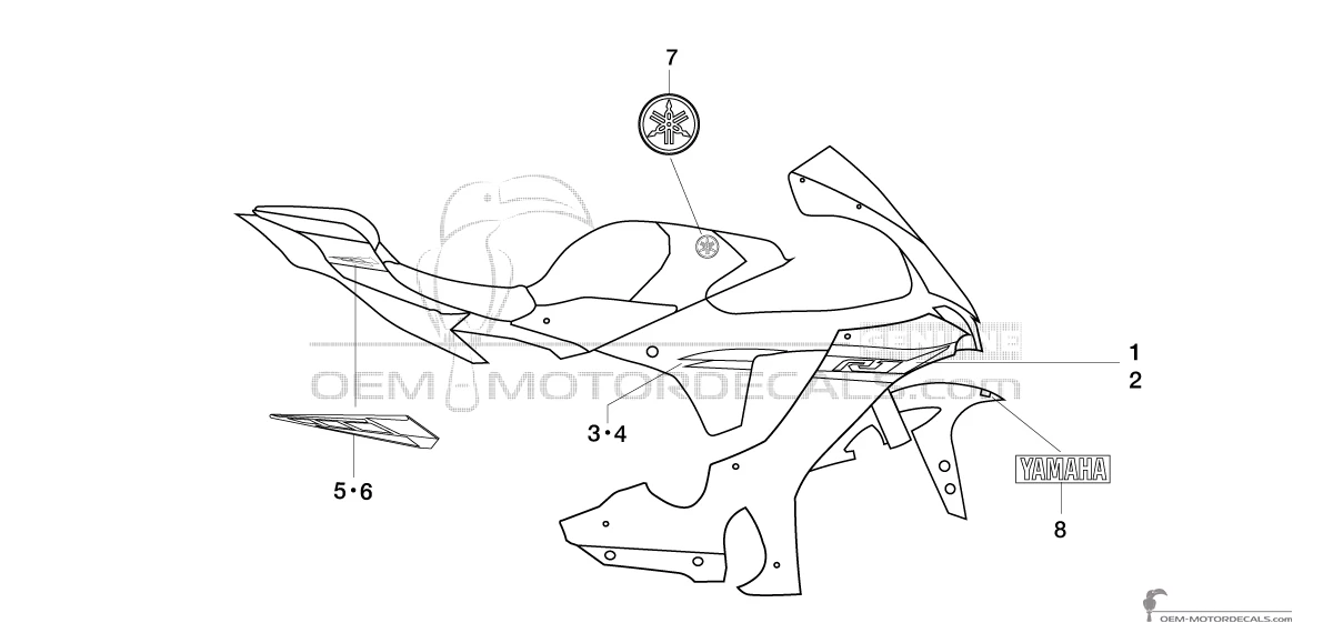 Decals for Yamaha YZF R1 2024 - Blue • Yamaha OEM Decals