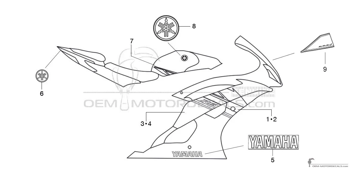 Decals for Yamaha YZF R6 2011 - Blue • Yamaha OEM Decals