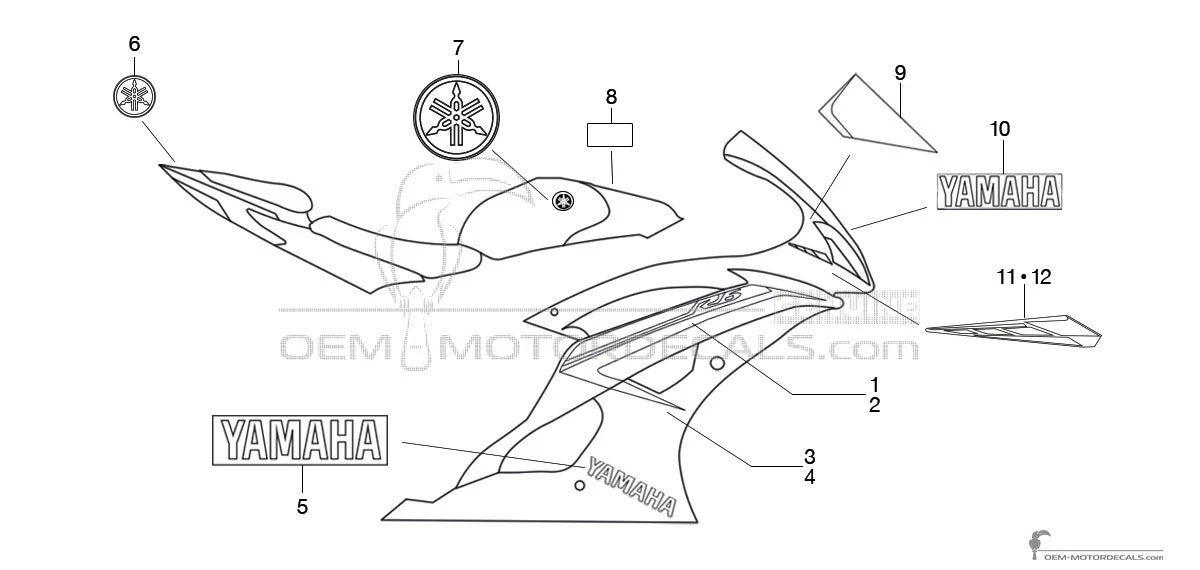Decals for Yamaha YZF R6 2015 - Blue • Yamaha OEM Decals