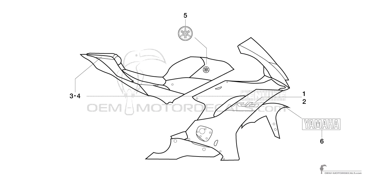Decals for Yamaha YZF R6 2020 - Blue • Yamaha OEM Decals
