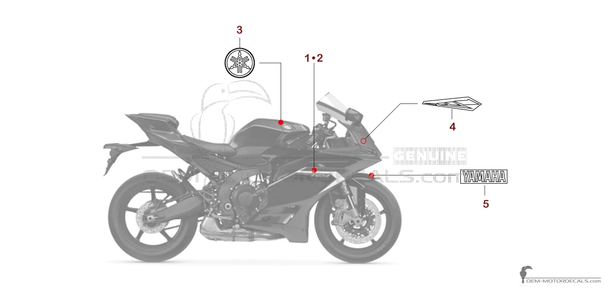 Decals for Yamaha YZF R9 2025 - Blue • Yamaha OEM Decals