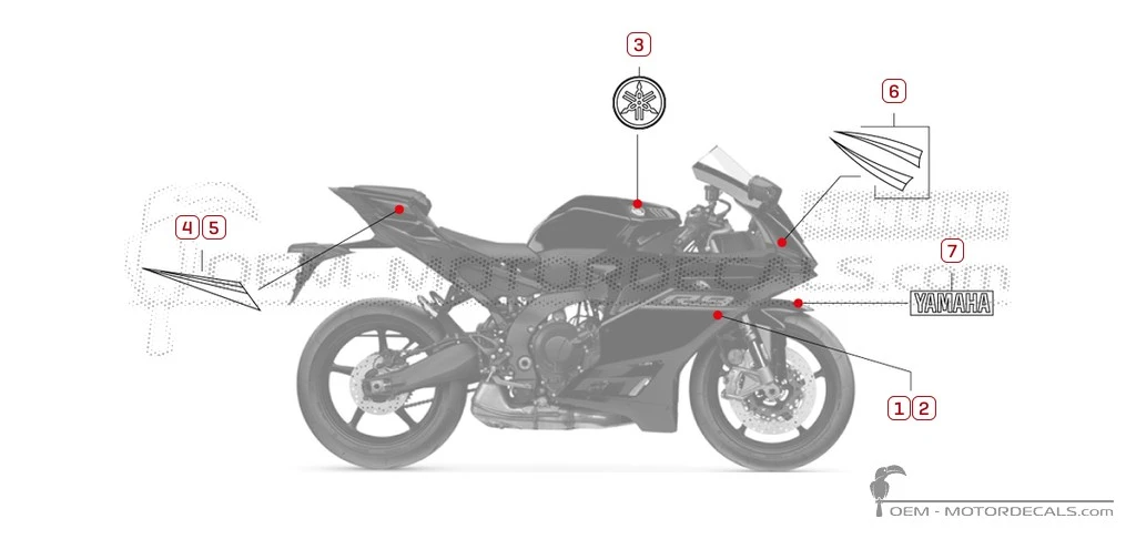 Autocollants pour Yamaha YZF-R9 2026 • Yamaha Autocollants OEM