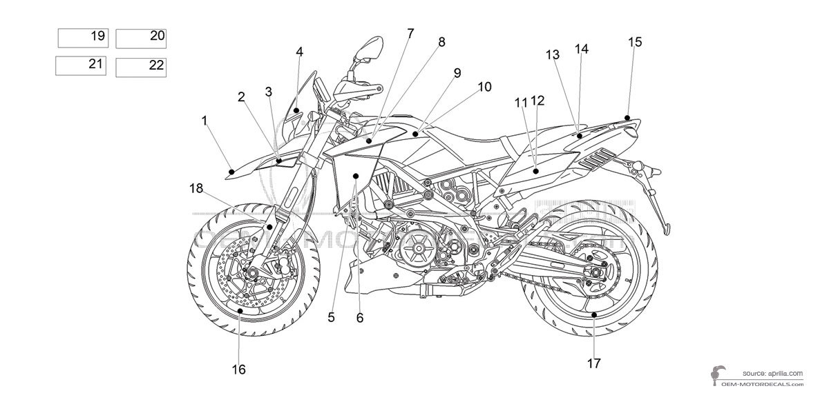Naklejki do Aprilia DORSODURO 900 2020 - Czarny • Aprilia Naklejki OEM