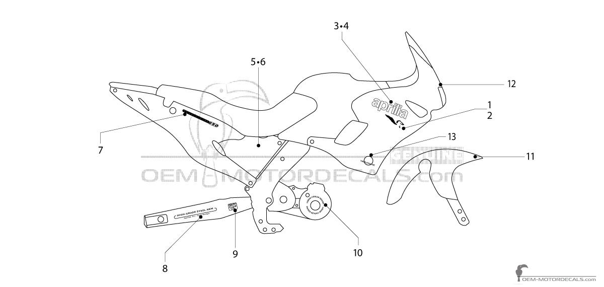 Naklejki do Aprilia Pegaso 650 1999 - Czerwony • Aprilia Naklejki OEM Naklejki do Aprilia Pegaso 650 1999 - Czerwony • Aprilia Naklejki OEM