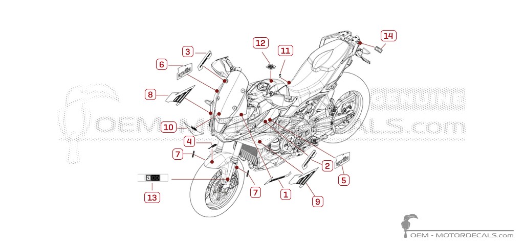 Autocollants pour Aprilia CAPONORD 1200 Rally 2016 • Aprilia Autocollants OEM