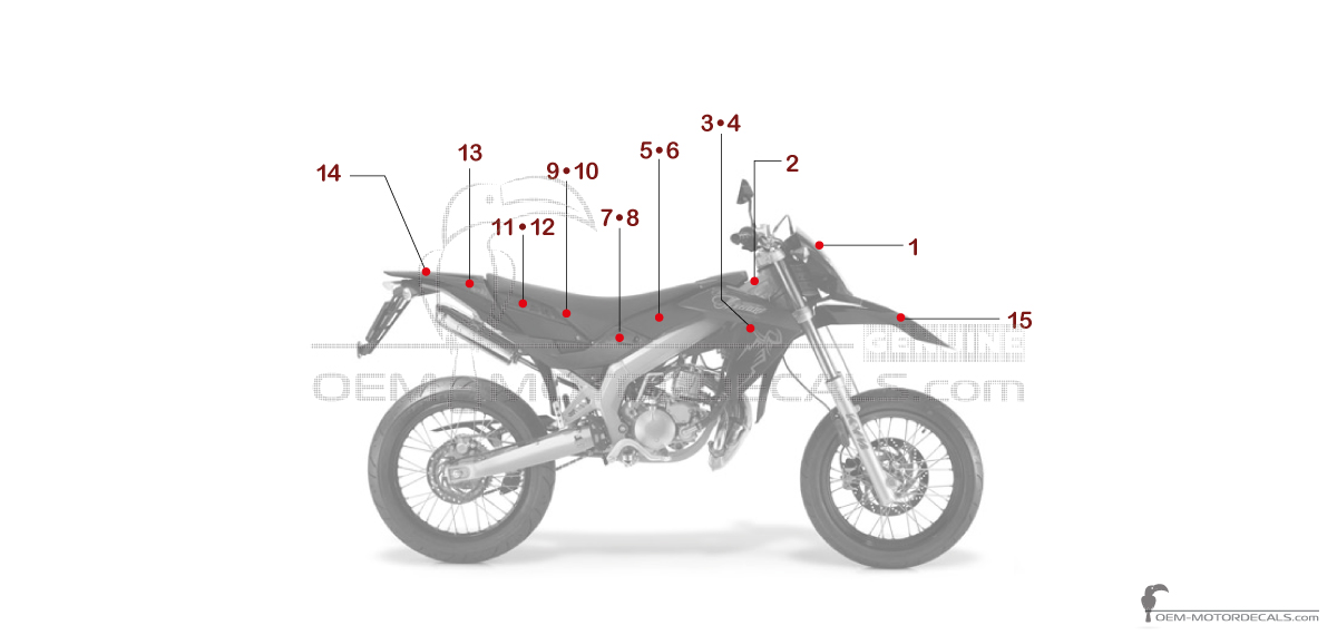 Autocollants pour Aprilia SX50 2011 - Noir • Aprilia Autocollants OEM