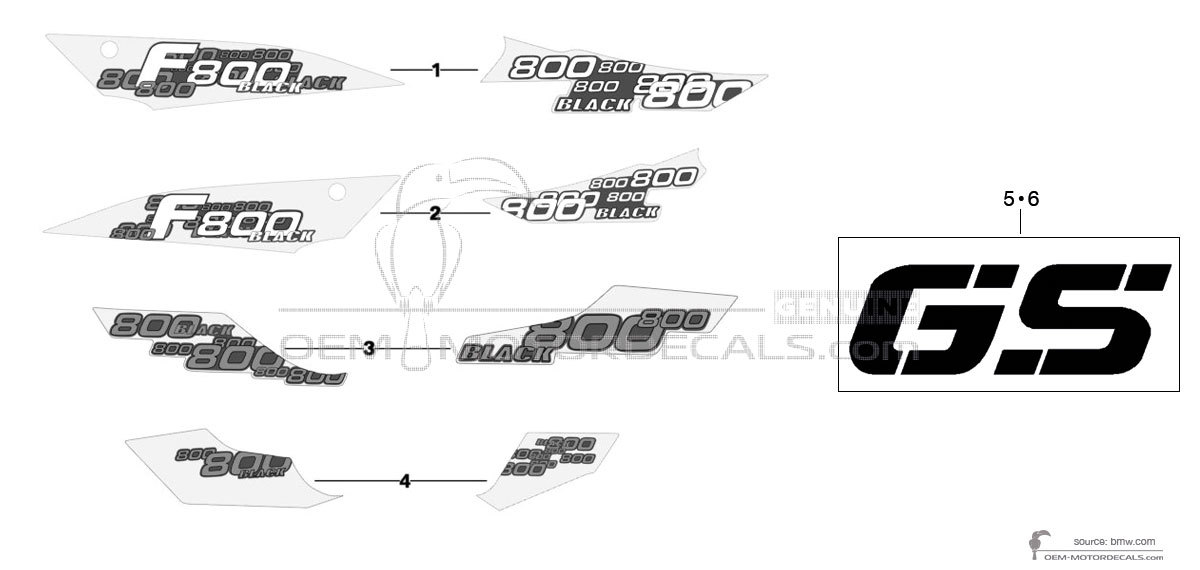 Autocollants pour BMW F800GS 2011 - Noir • BMW Autocollants OEM Autocollants pour BMW F800GS 2011 - Noir • BMW Autocollants OEM
