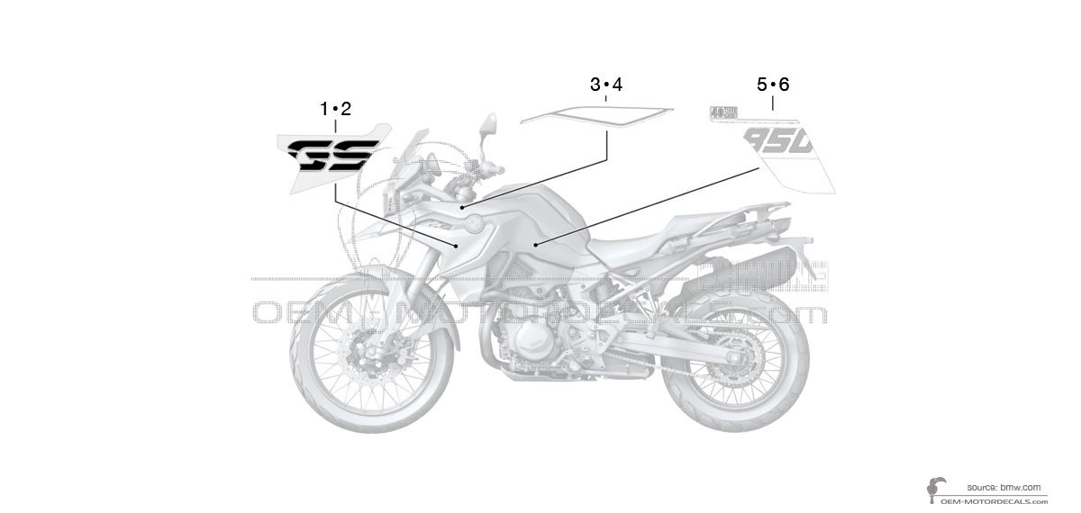 Naklejki do BMW F850GS 2020 - Czarny • BMW Naklejki OEM