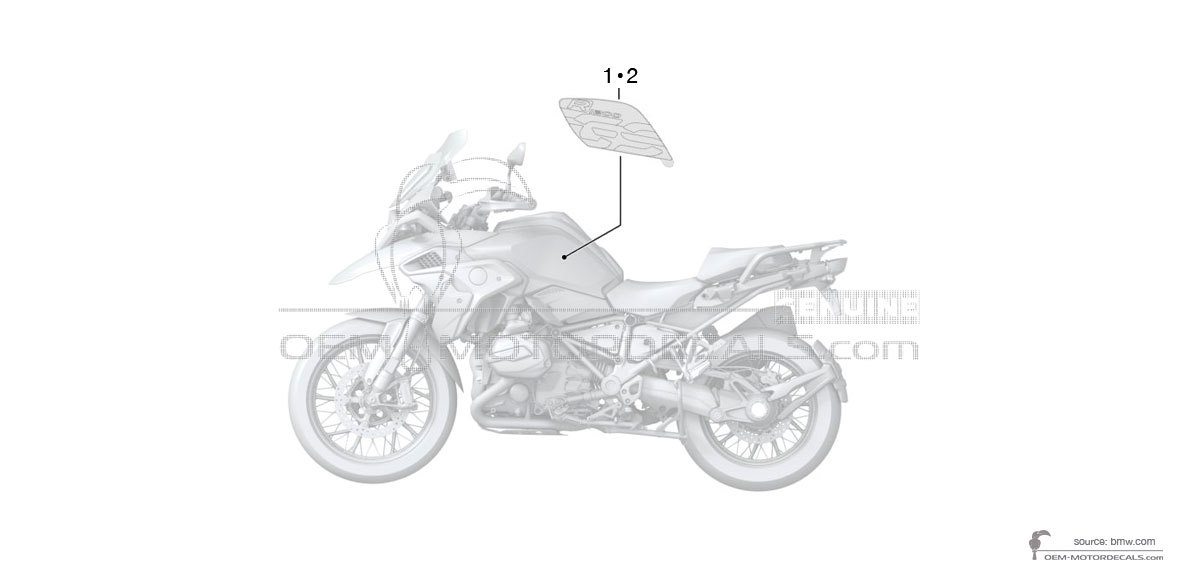 Decals for BMW R1200GS 2018 - Black • BMW OEM Decals