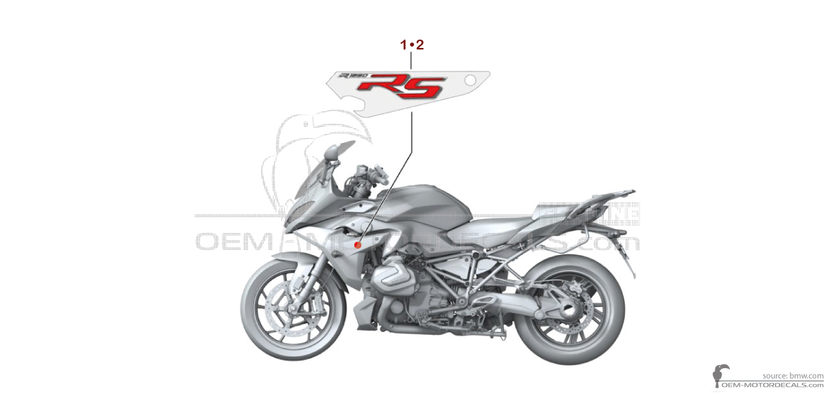 Autocollants pour BMW R1250RS 2021 - Noir • BMW Autocollants OEM