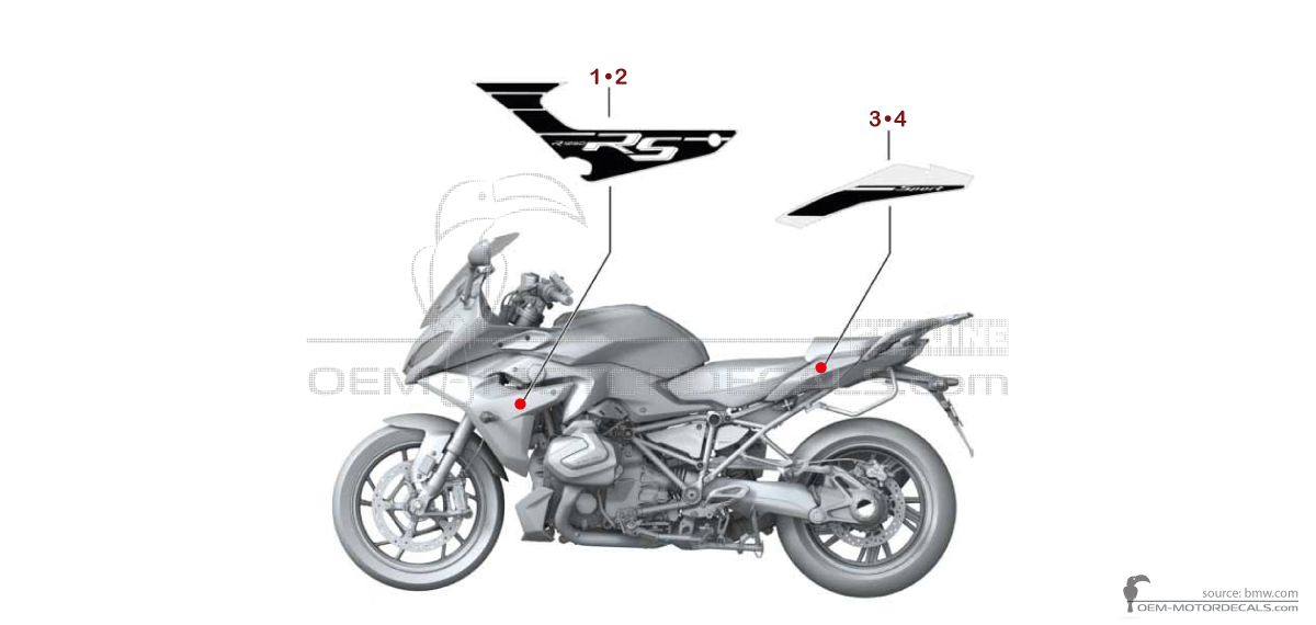 Naklejki do BMW R1250RS 2021 - Żółty • BMW Naklejki OEM Naklejki do BMW R1250RS 2021 - Żółty • BMW Naklejki OEM