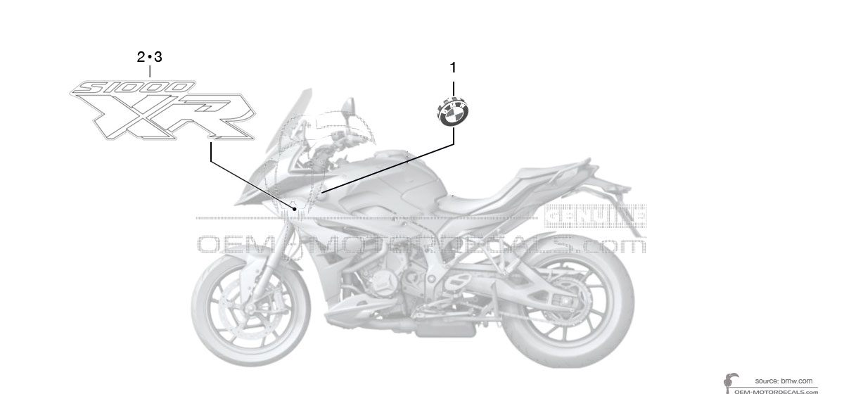 Autocollants pour BMW S1000XR 2016 - Blanc • BMW Autocollants OEM Autocollants pour BMW S1000XR 2016 - Blanc • BMW Autocollants OEM