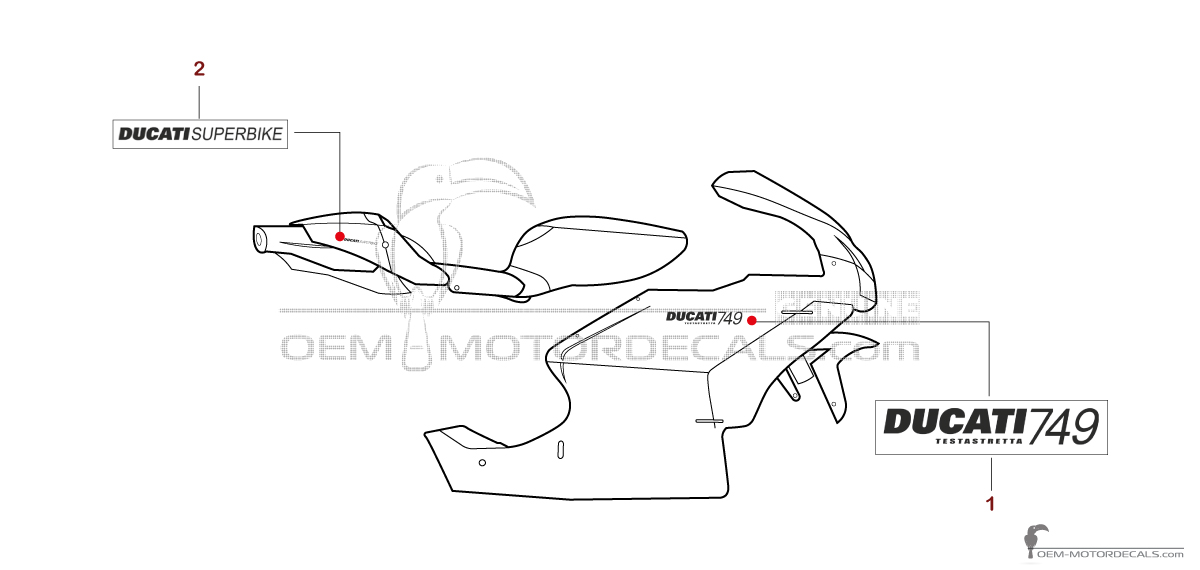 Autocollants pour Ducati 749 2004 - Jaune • Ducati Autocollants OEM