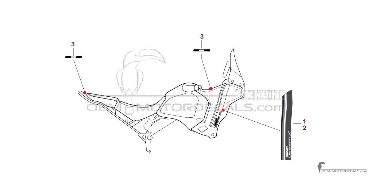 Stickers voor Ducati DESERTX 2023 - Wit • Ducati OEM Stickers Stickers voor Ducati DESERTX 2023 - Wit • Ducati OEM Stickers