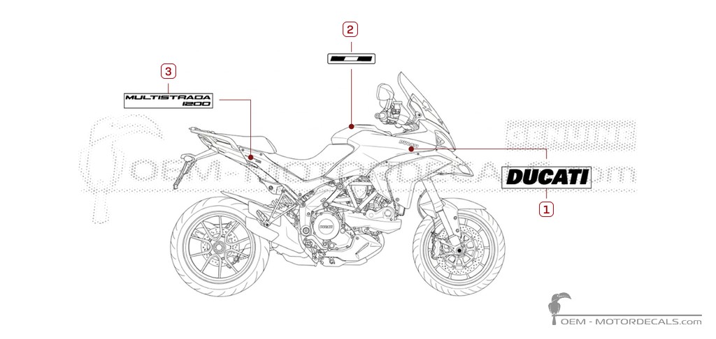 Pegatinas para Ducati MULTISTRADA 1200 2010 • Ducati Pegatinas OEM
