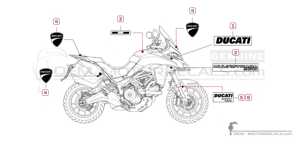 Pegatinas para Ducati MULTISTRADA 950 Touring 2017 • Ducati Pegatinas OEM Pegatinas para Ducati MULTISTRADA 950 Touring 2017 • Ducati Pegatinas OEM
