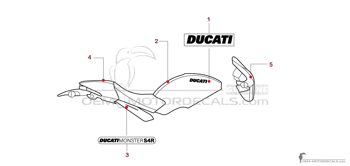 Decals for Ducati MONSTER S4R 2005 - Black • Ducati OEM Decals Decals for Ducati MONSTER S4R 2005 - Black • Ducati OEM Decals