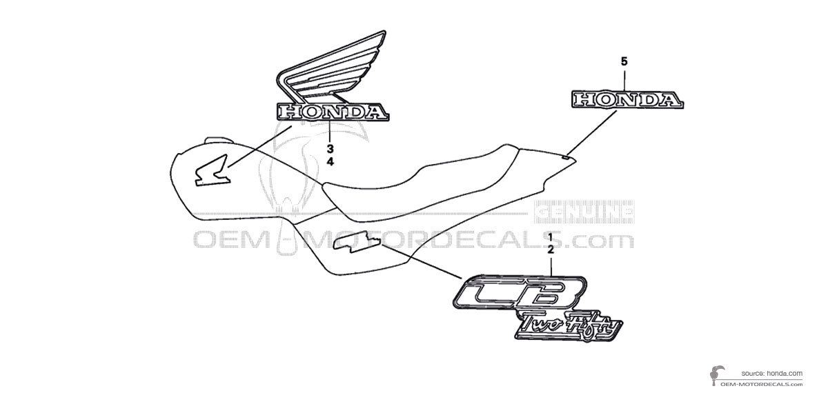 Adesivi per Honda CB250 TWO FIFTY 1994 - Blu • Honda Adesivi OEM Adesivi per Honda CB250 TWO FIFTY 1994 - Blu • Honda Adesivi OEM