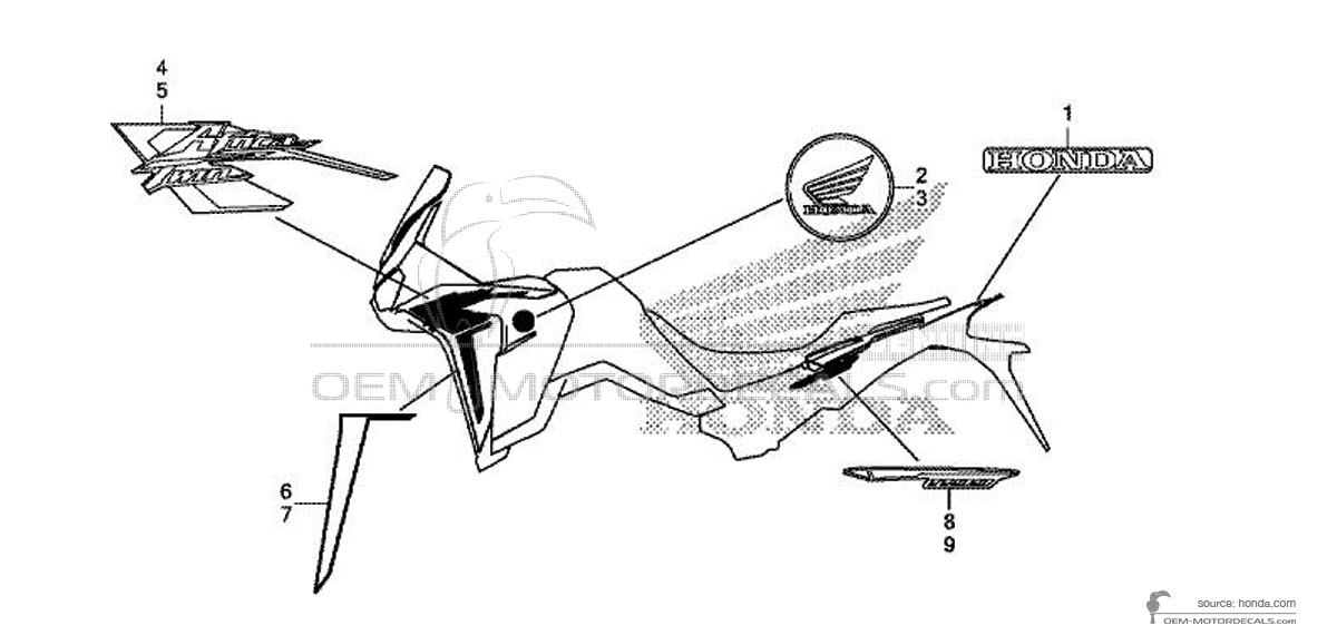 Pegatinas para Honda CRF1100 AFRICA TWIN 2020 - Negro • Honda Pegatinas OEM