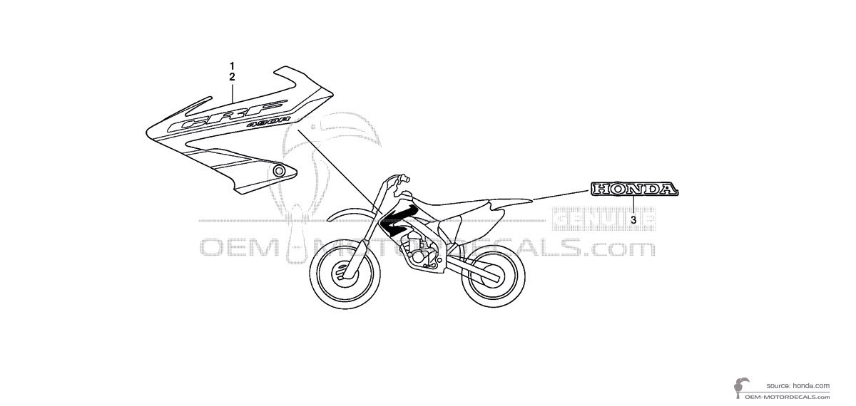 Adesivi per Honda CRF450R 2004 - Rosso • Honda Adesivi OEM Adesivi per Honda CRF450R 2004 - Rosso • Honda Adesivi OEM