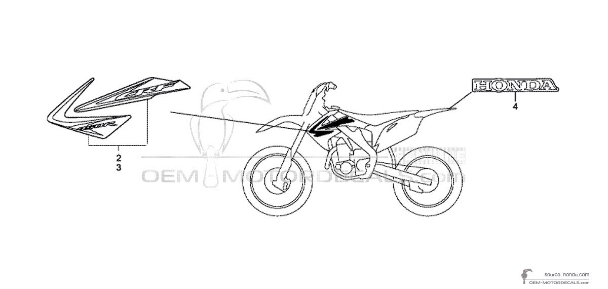 Autocollants pour Honda CRF450R 2012 - Rouge • Honda Autocollants OEM