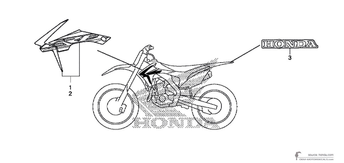 Decals for Honda CRF450R 2015 - Red • Honda OEM Decals