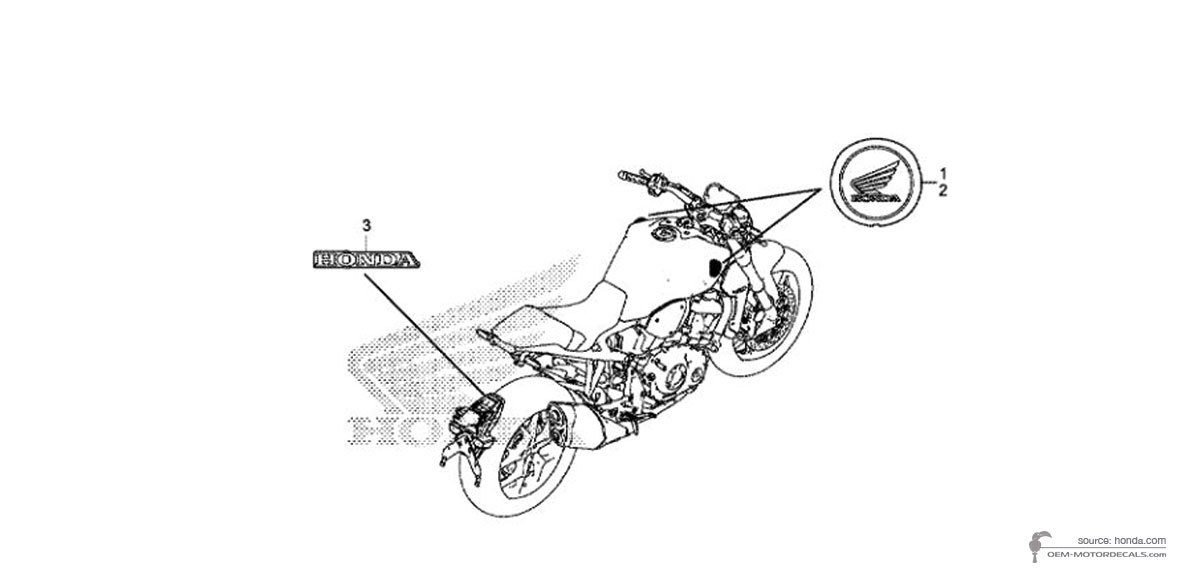 Naklejki do Honda CB1000R 2023 - Czerwony • Honda Naklejki OEM