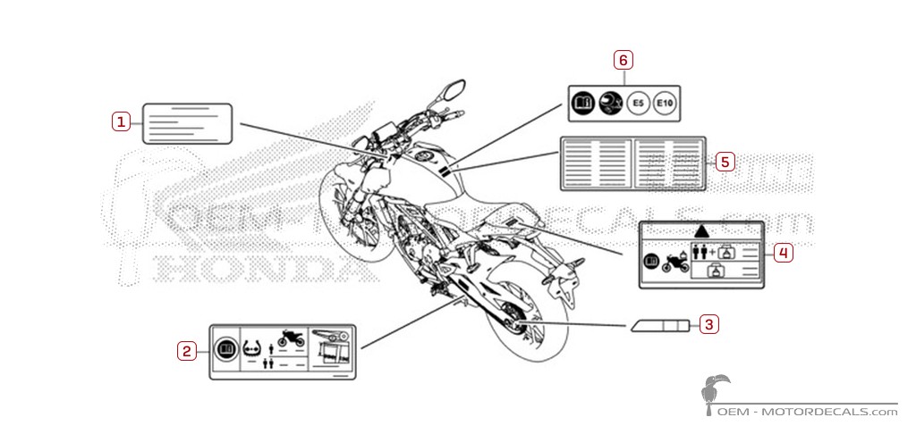 Aufkleber für Warnhinweise • Honda OEM-Aufkleber Aufkleber für Warnhinweise • Honda OEM-Aufkleber