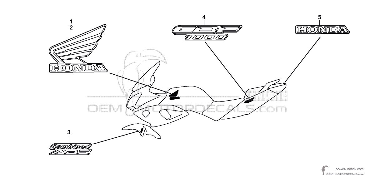 Pegatinas para Honda CBF1000 2008 - Plata • Honda Pegatinas OEM Pegatinas para Honda CBF1000 2008 - Plata • Honda Pegatinas OEM