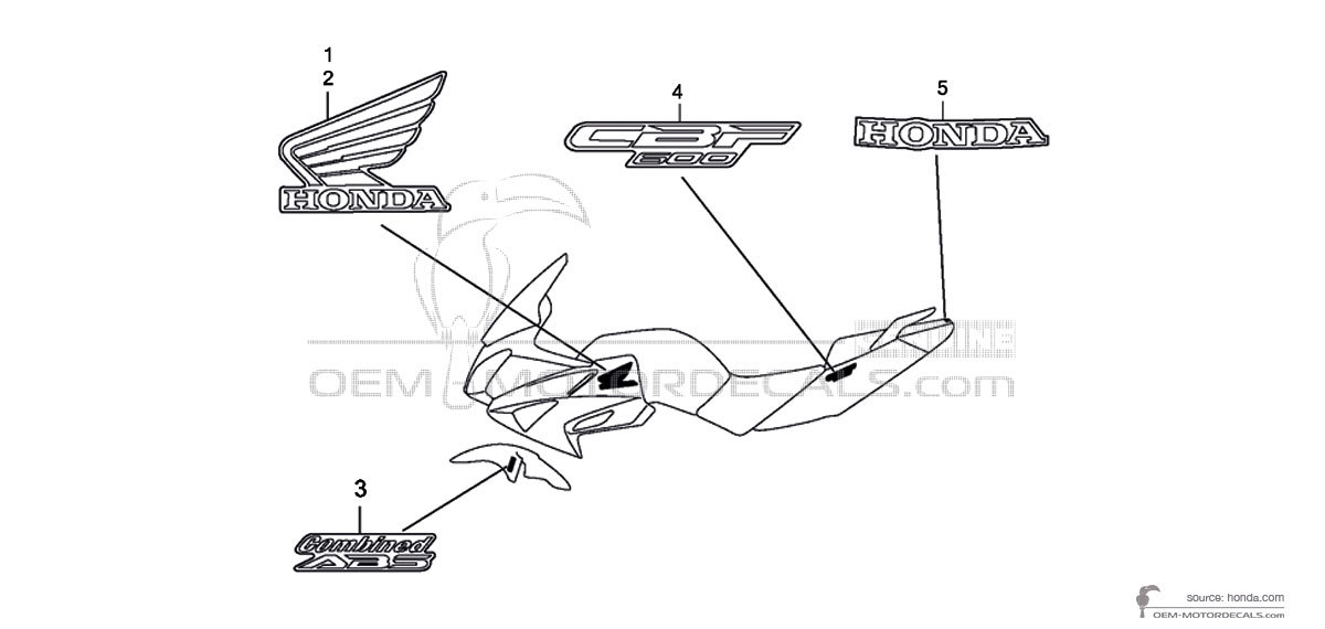 Autocollants pour Honda CBF600S 2009 - Noir • Honda Autocollants OEM