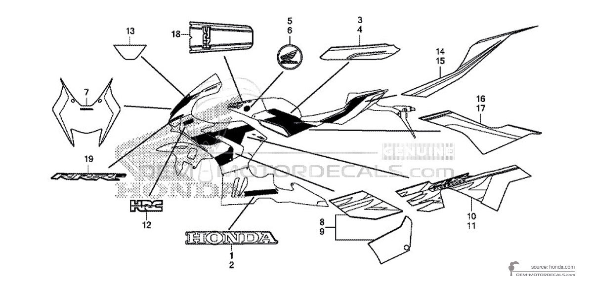 Naklejki do Honda CBR1000RR FIREBLADE SP 2022 - Czerwony • Honda Naklejki OEM