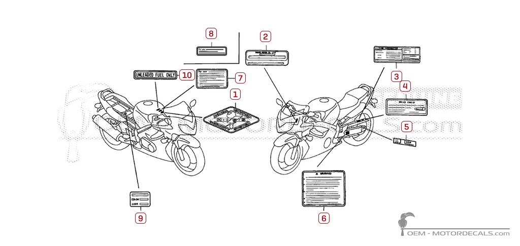 Pegatinas para Etiquetas de precaución • Honda Pegatinas OEM