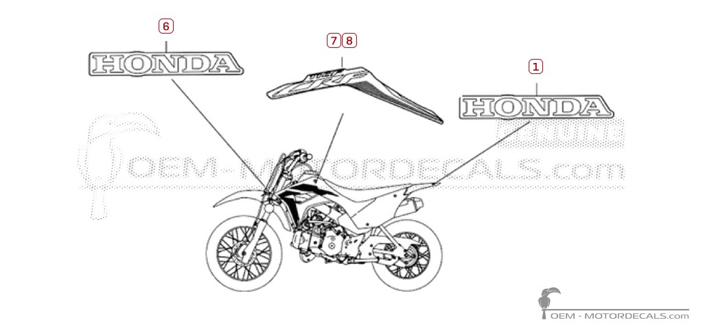 Decals for Honda CRF110 2022 • Honda OEM Decals Decals for Honda CRF110 2022 • Honda OEM Decals