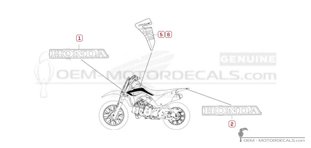 Adesivi per Honda CRF110 2025 • Honda Adesivi OEM Adesivi per Honda CRF110 2025 • Honda Adesivi OEM