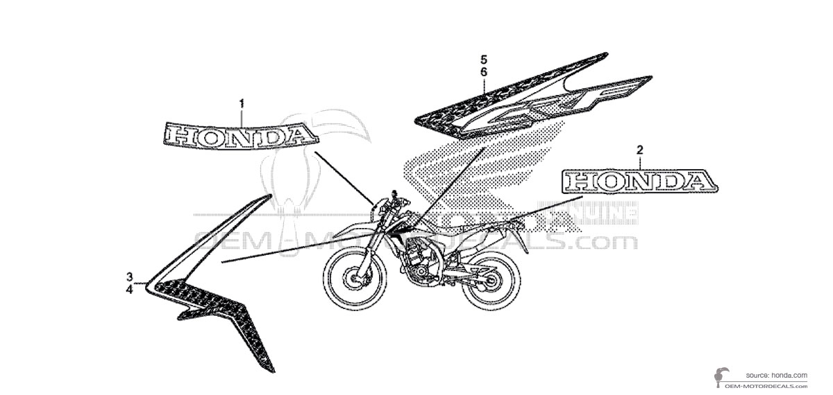 Stickers voor Honda CRF250L 2014 - Rood • Honda OEM Stickers Stickers voor Honda CRF250L 2014 - Rood • Honda OEM Stickers