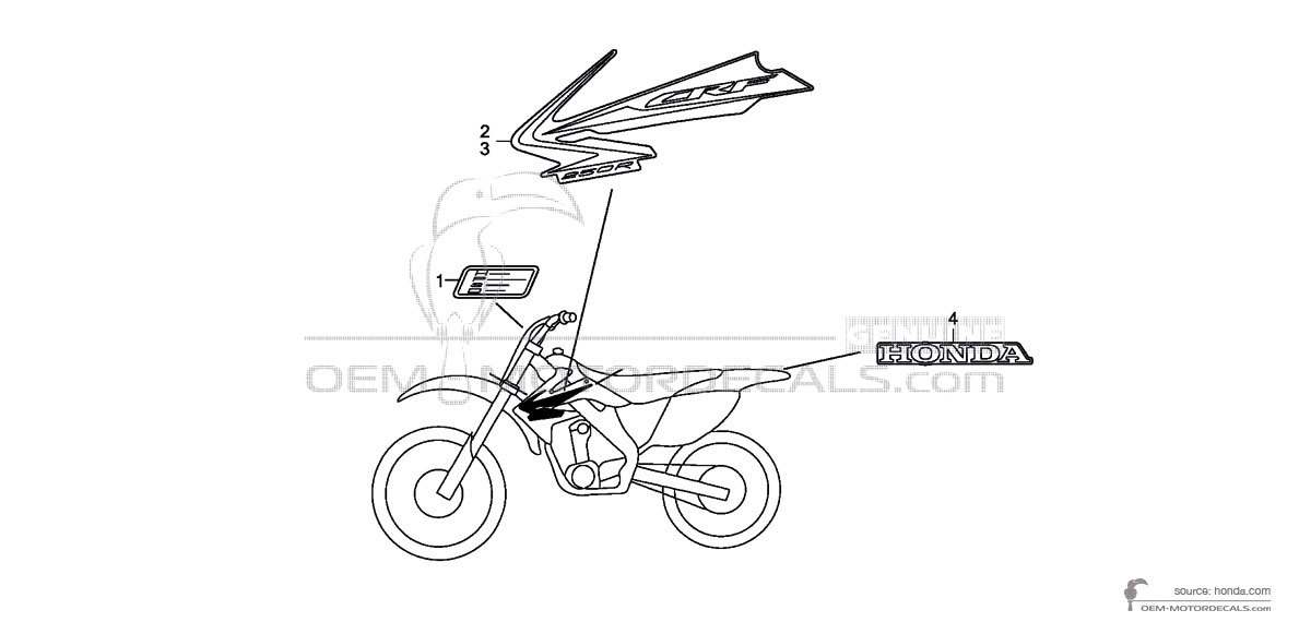 Stickers voor Honda CRF250R 2009 - Rood • Honda OEM Stickers Stickers voor Honda CRF250R 2009 - Rood • Honda OEM Stickers