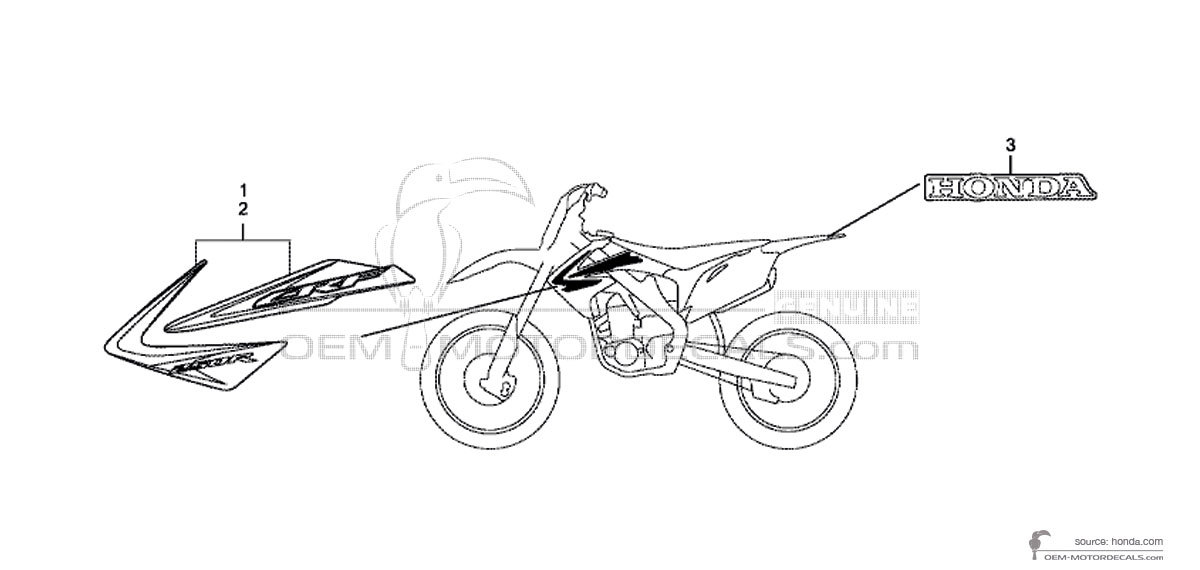 Decals for Honda CRF250R 2013 - Red • Honda OEM Decals