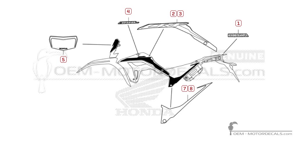 Autocollants pour Honda CRF300 2021 • Honda Autocollants OEM