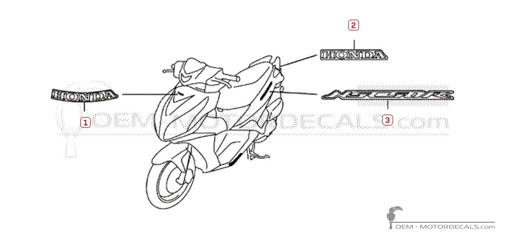 Decals for Honda NSC50 R 2013 • Honda OEM Decals Decals for Honda NSC50 R 2013 • Honda OEM Decals