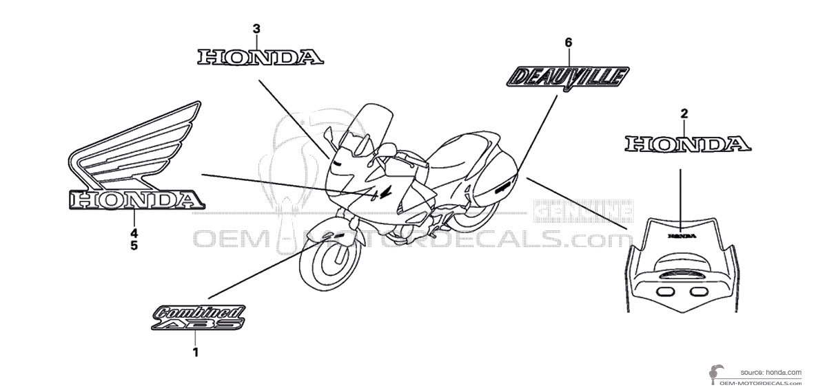 Pegatinas para Honda NT700V DEAUVILLE 2011 - Blanco • Honda Pegatinas OEM Pegatinas para Honda NT700V DEAUVILLE 2011 - Blanco • Honda Pegatinas OEM