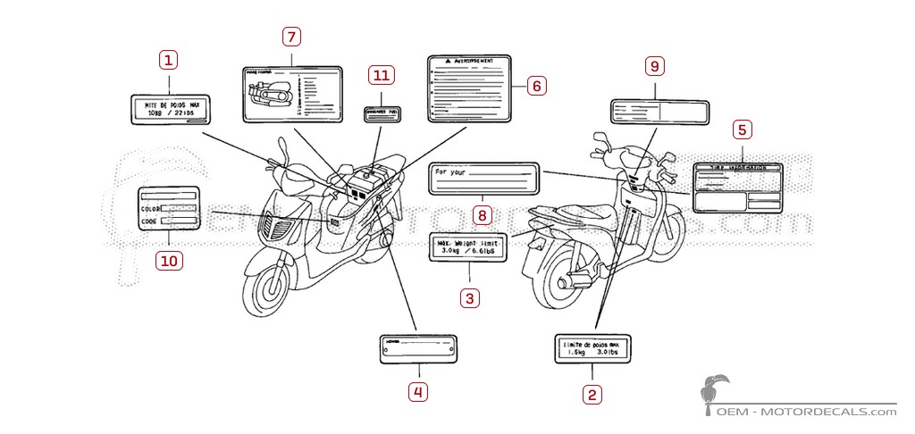 Stickers voor Waarschuwingslabels • Honda OEM Stickers Stickers voor Waarschuwingslabels • Honda OEM Stickers