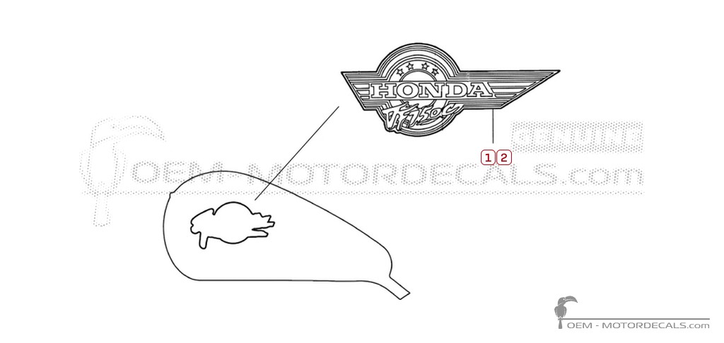 Aufkleber für Honda VF750 C 1999 • Honda OEM-Aufkleber