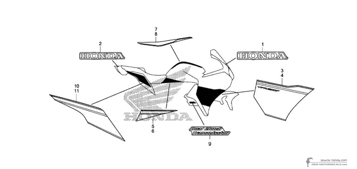 Naklejki do Honda VFR1200F 2015 - Biały • Honda Naklejki OEM