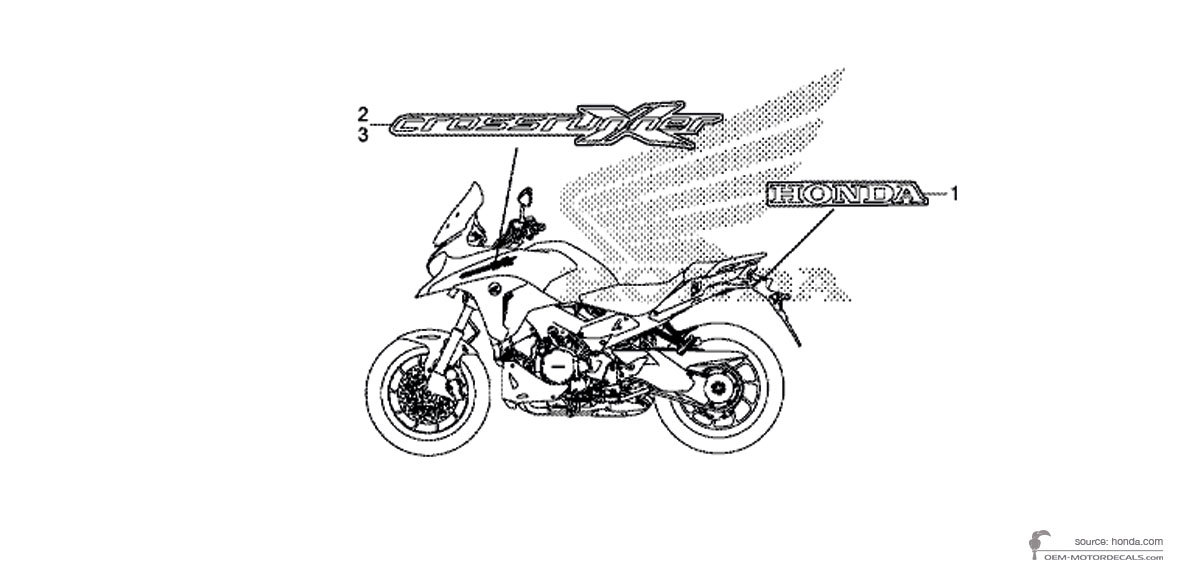 Naklejki do Honda VFR800X CROSSRUNNER 2015 - Czarny • Honda Naklejki OEM Naklejki do Honda VFR800X CROSSRUNNER 2015 - Czarny • Honda Naklejki OEM