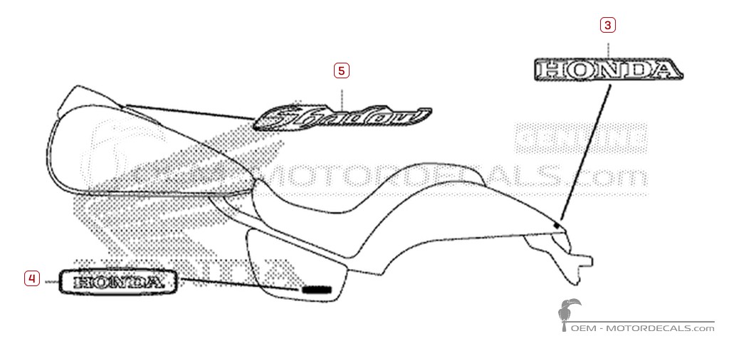 Decals for Honda VT750C SHADOW Spirit 2014 • Honda OEM Decals