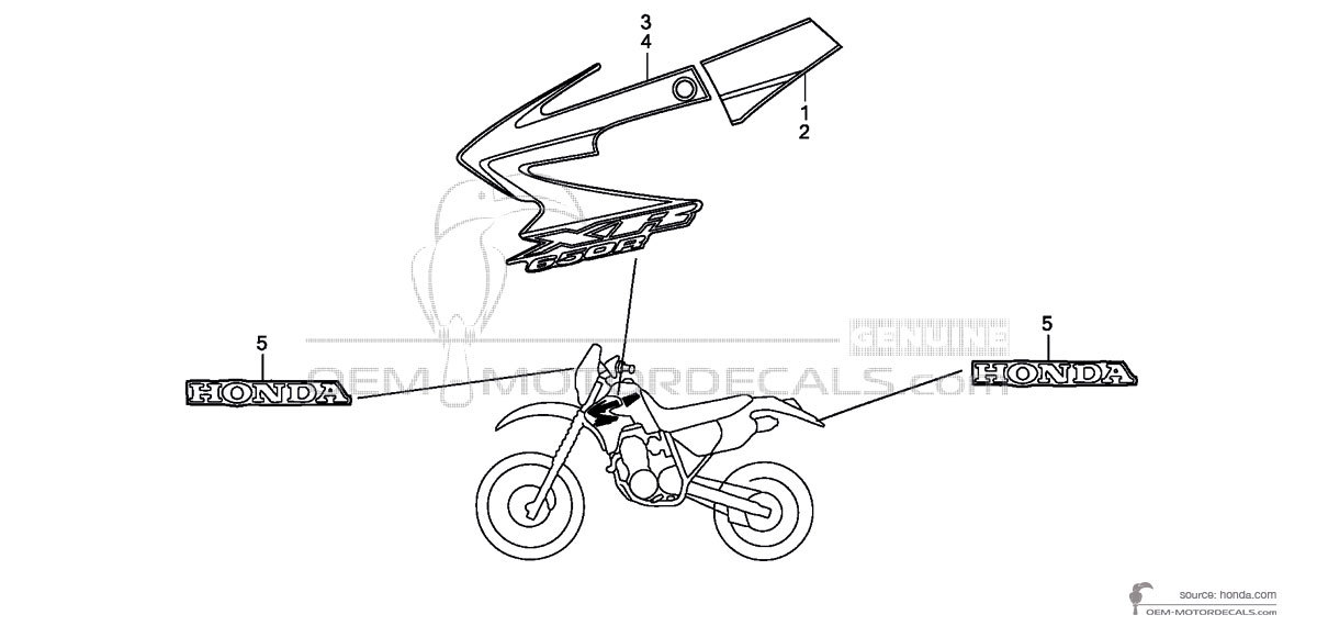 Autocollants pour Honda XR650R 2007 - Rouge • Honda Autocollants OEM Autocollants pour Honda XR650R 2007 - Rouge • Honda Autocollants OEM