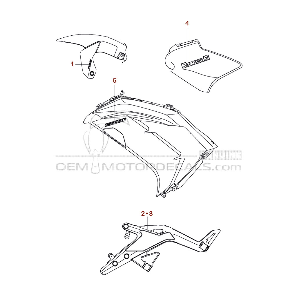 Autocollants pour Kawasaki EX650 ER6F 2014 - Orangé • Kawasaki Autocollants OEM Autocollants pour Kawasaki EX650 ER6F 2014 - Orangé • Kawasaki Autocollants OEM