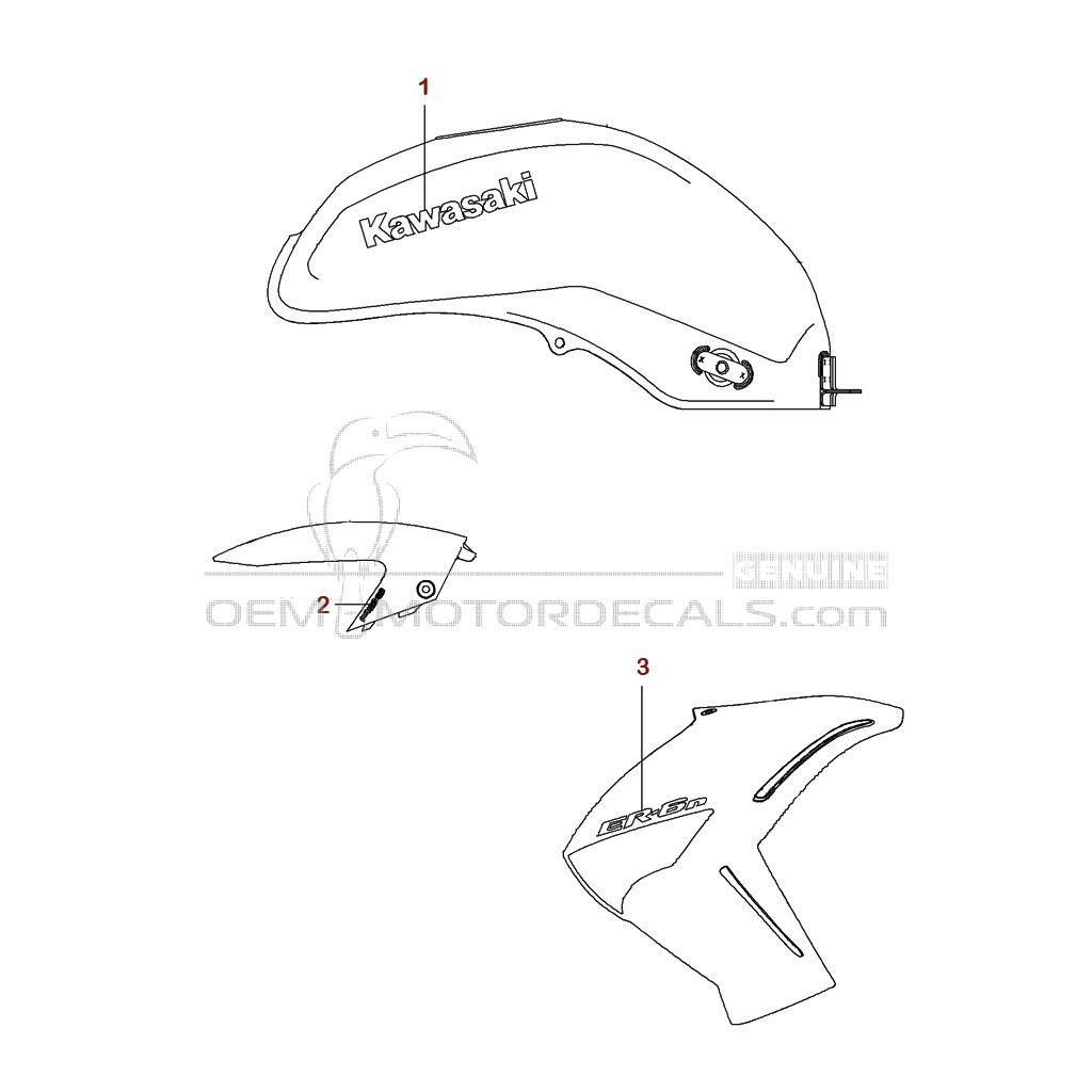 Pegatinas para Kawasaki ER650 ER6N 2009 - Blanco • Kawasaki Pegatinas OEM Pegatinas para Kawasaki ER650 ER6N 2009 - Blanco • Kawasaki Pegatinas OEM